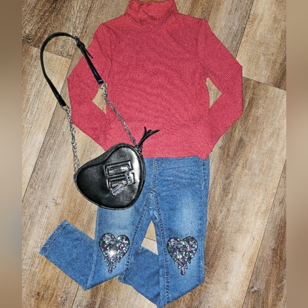 50% OFF ‼️GB girls 》 Ribbed Turtleneck in Burgundy